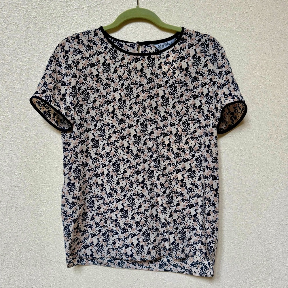 MaxMara Floral Short Sleeve Blouse